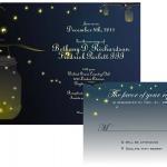 Mason Jar Fireflies Wedding Invitation And Rsvp..