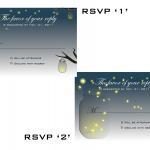 Mason Jar Fireflies Wedding Invitation And Rsvp..
